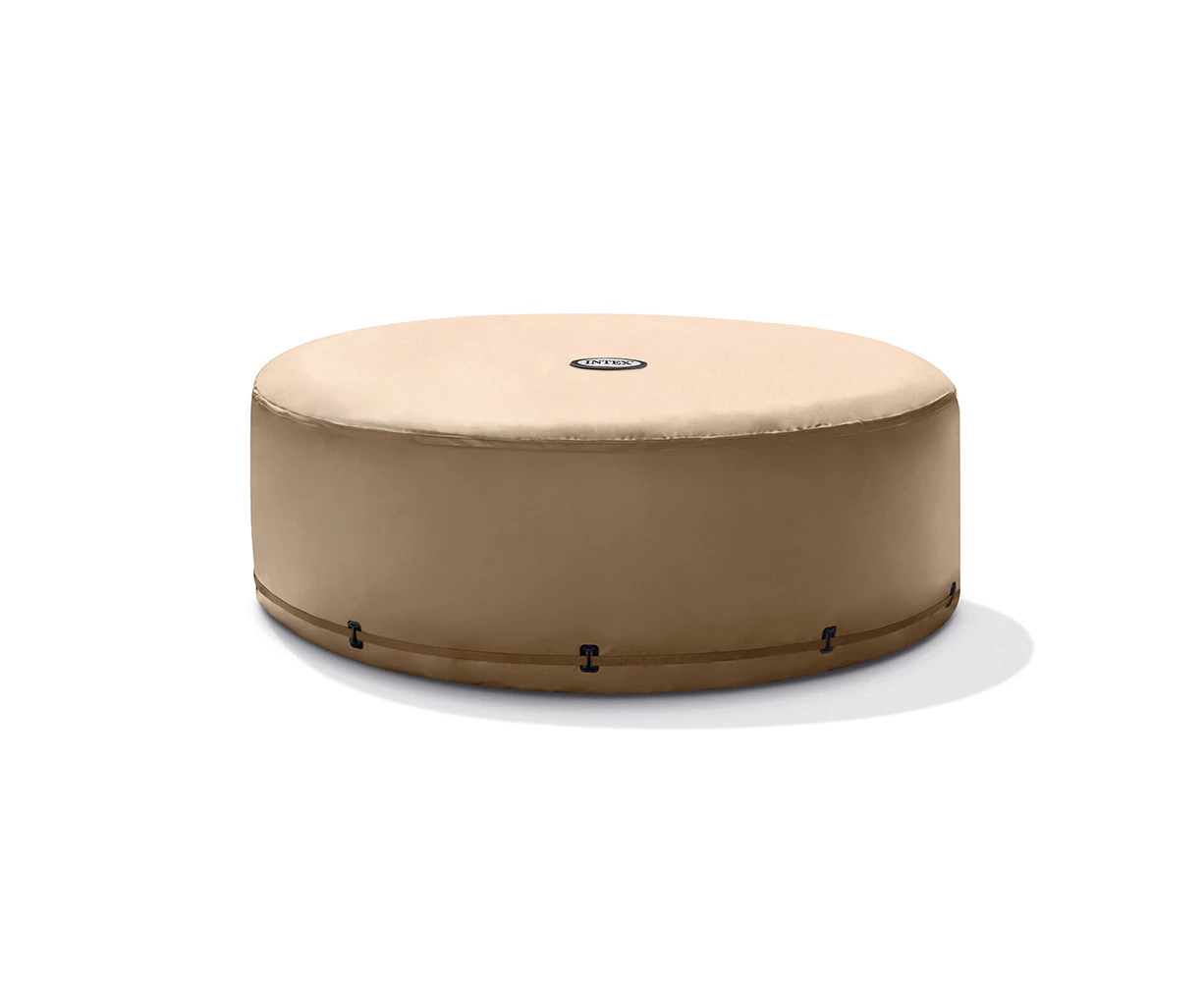 Intex Energy Efficient Round Cover Protection For Inflatable Outdoor Spa Beige