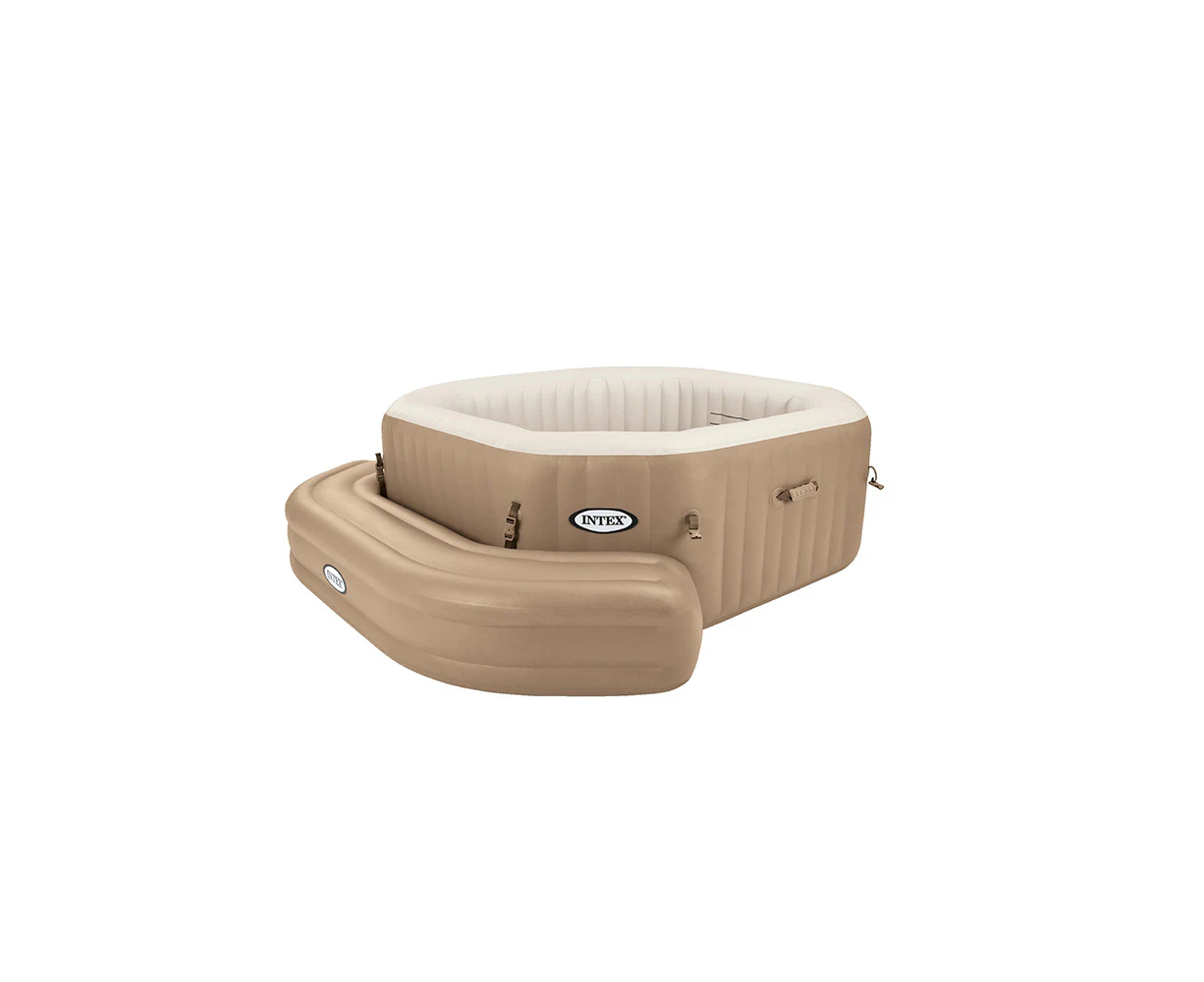 Intex Inflatable Octagon Bench Seat Accessory Lounge For PureSpa Tub Spa Beige