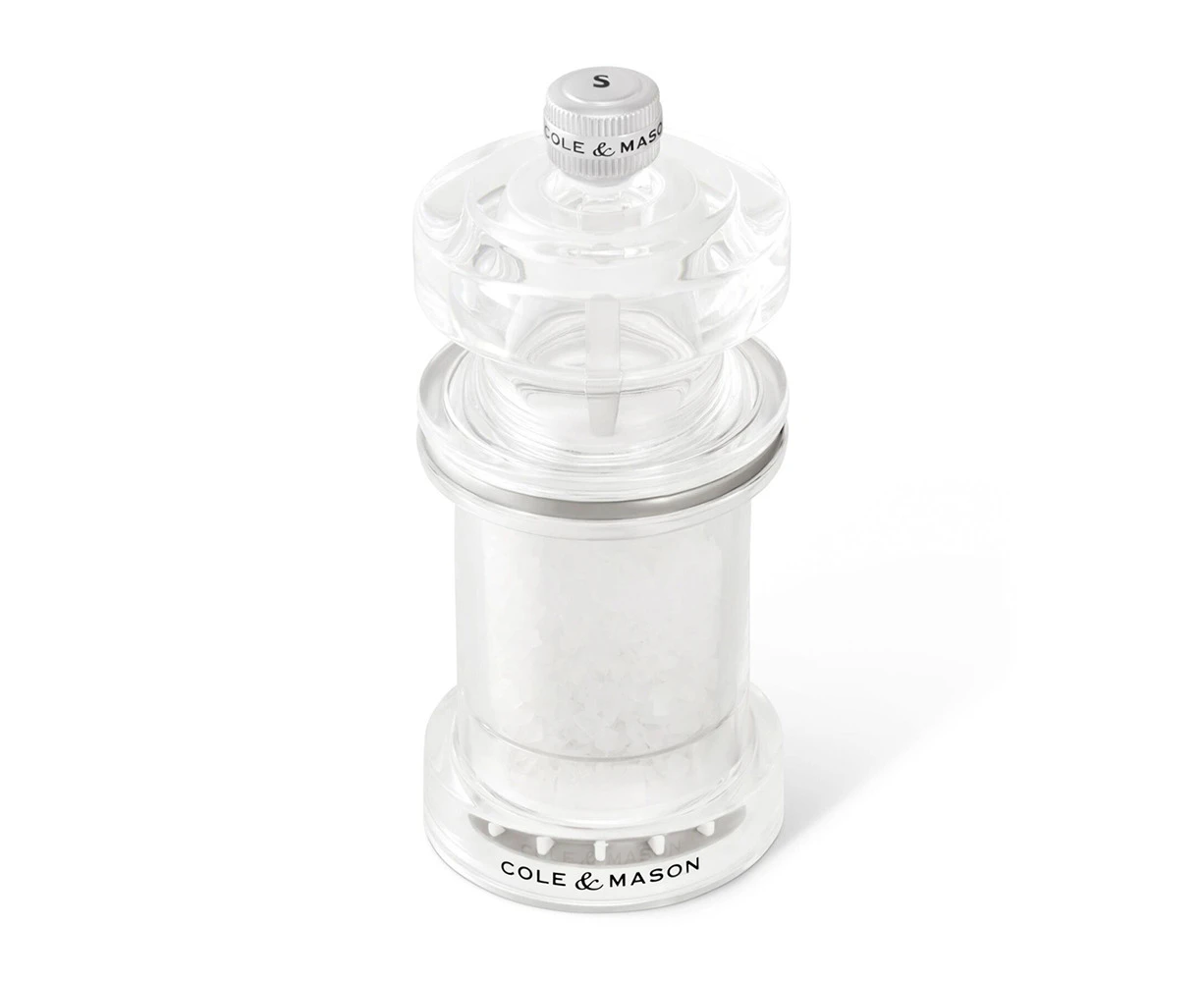 Cole & Mason 605 Acrylic 12cm Salt Mill Spice/Condiment Cooking Grinder Clear