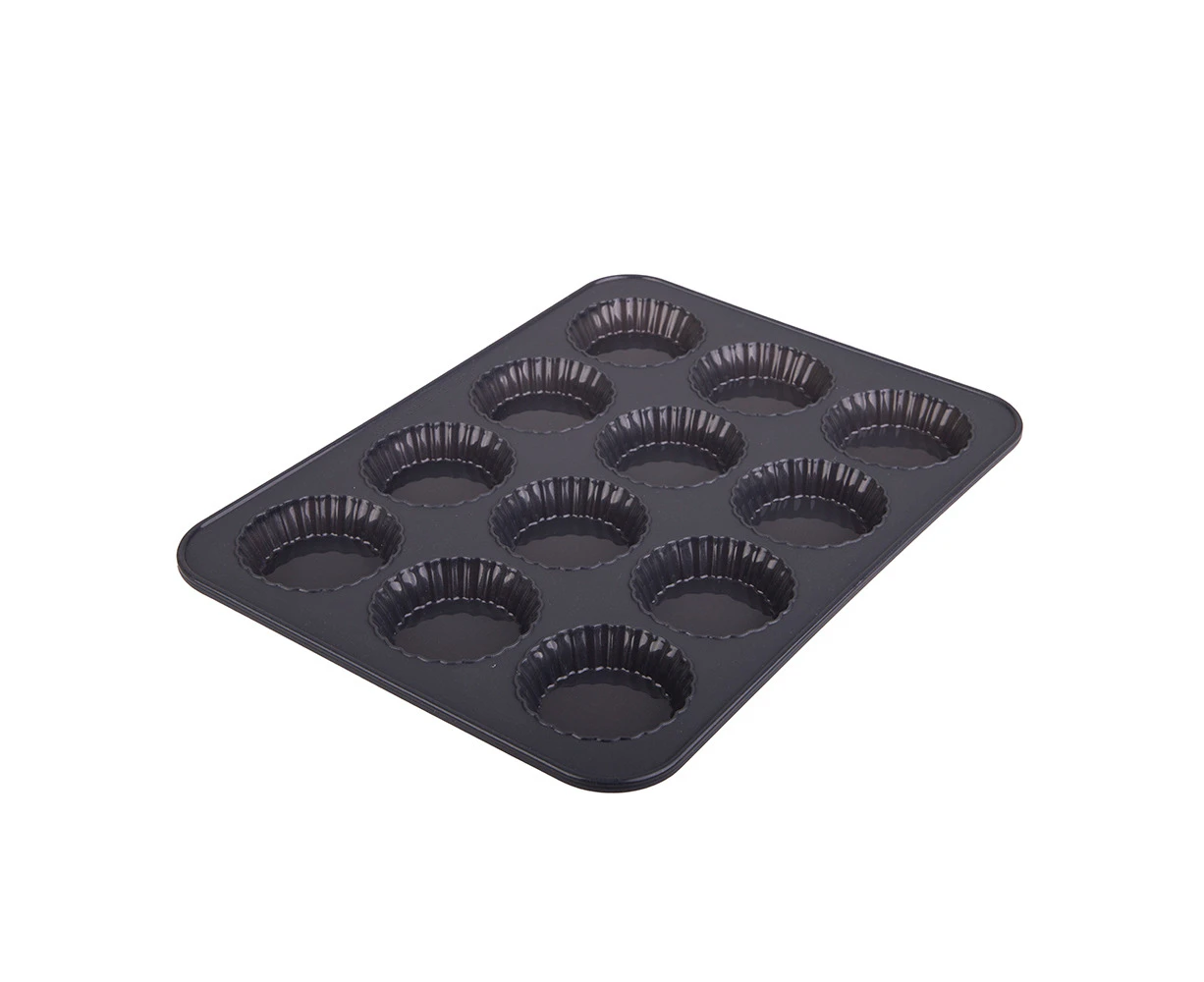 Daily Bake Non Stick Silicone 12 Cup Mini Quiche Pan Steel Frame Baking Mould CH