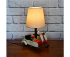 Auto Petit USB LED Desk/Table Lamp Scooter & Sidecar Home Decor 18x26cm Red