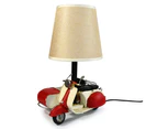 Auto Petit USB LED Desk/Table Lamp Scooter & Sidecar Home Decor 18x26cm Red