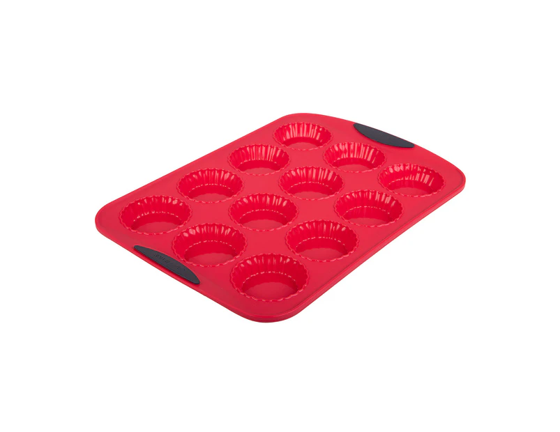 Daily Bake Non Stick Silicone 12 Cup Mini Quiche Pan Steel Frame Baking Mould RD