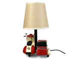 Auto Petit USB LED Desk/Table Lamp Scooter & Sidecar Home Decor 18x26cm Red