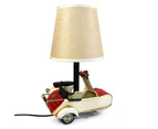 Auto Petit USB LED Desk/Table Lamp Scooter & Sidecar Home Decor 18x26cm Red