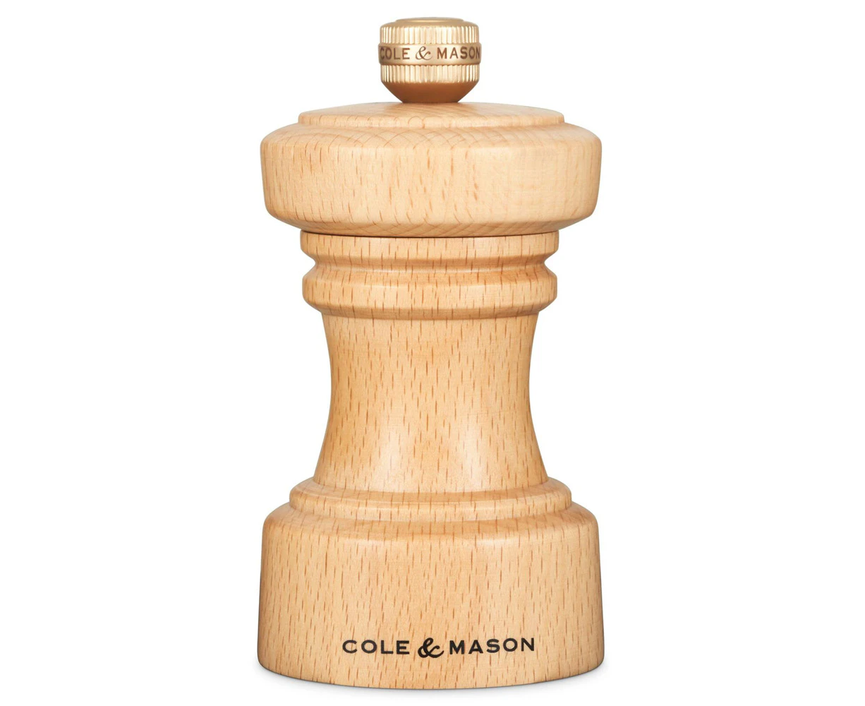 Cole & Mason Hoxton Natural Beech Wood Kitchen Salt Mill Grinder 104mm