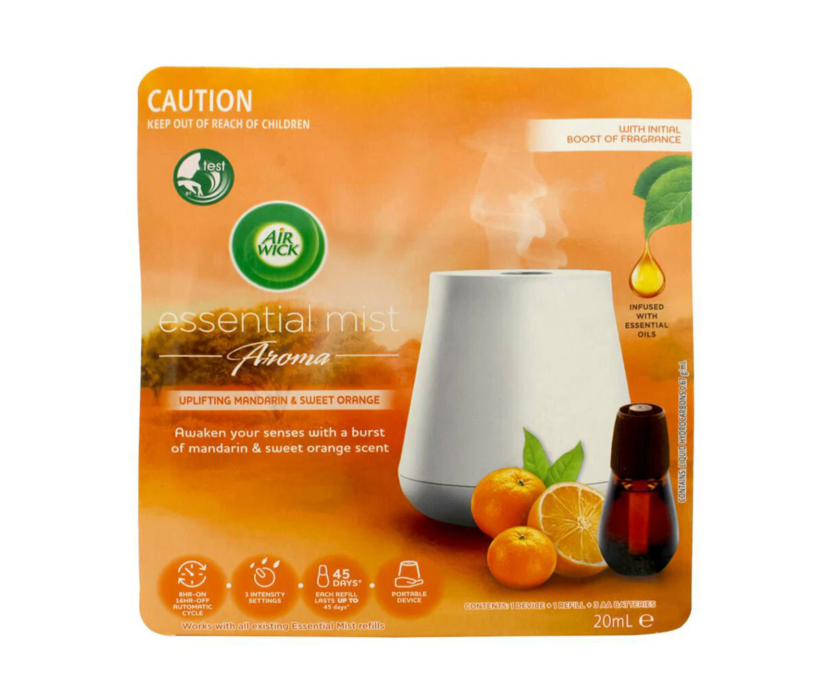 Air Wick Freshener Diffuser 20ml Essential Mist Uplifting Mandarin/Sweet Orange