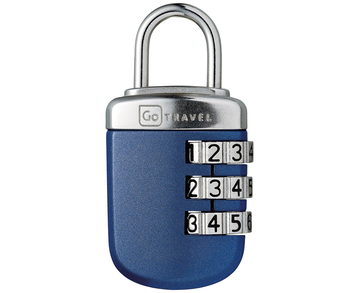 Go Travel Large Wheel Dial Combination Padlocks Suitcase/Luggage Lock Blue