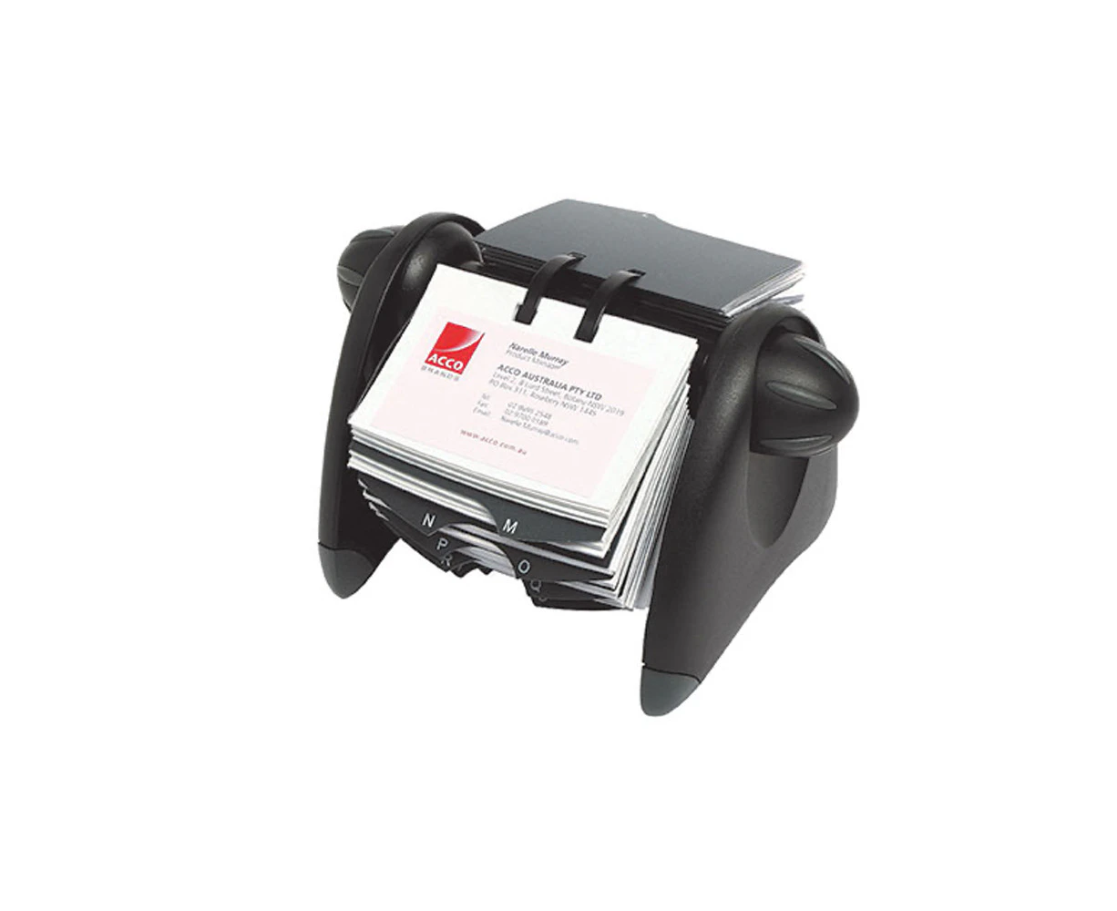 Marbig Pro Business Card Rotary File w/ 150-Sleeves Holder Organiser Black