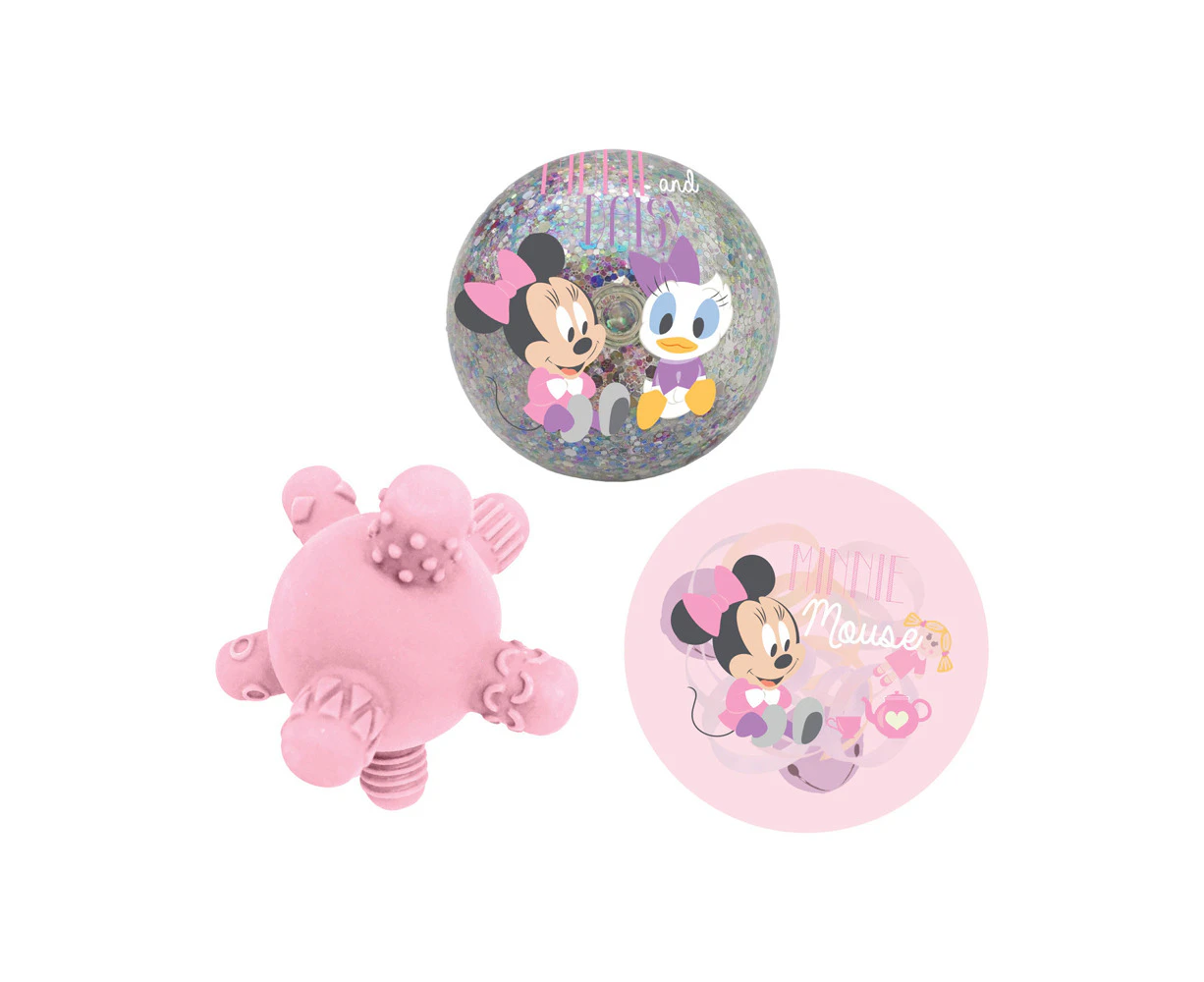 3pc Minnie Mouse Mini Sensory Ball Kids/Children Squishy/Soft Fun Play Toys