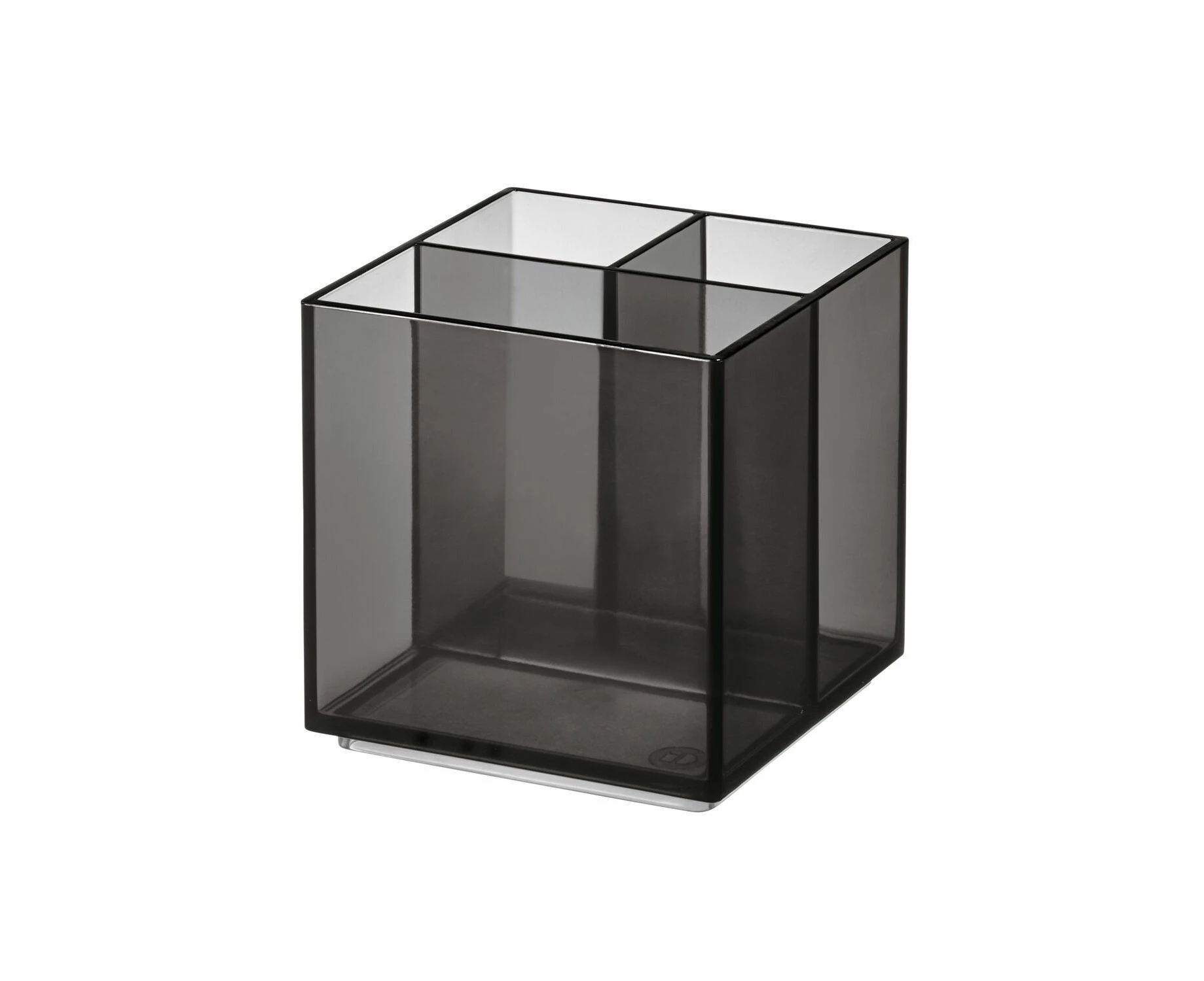 iDesign 10.79cm Cosmetic Cube Makeup Storage Holder Organiser Smoke/Matte Black