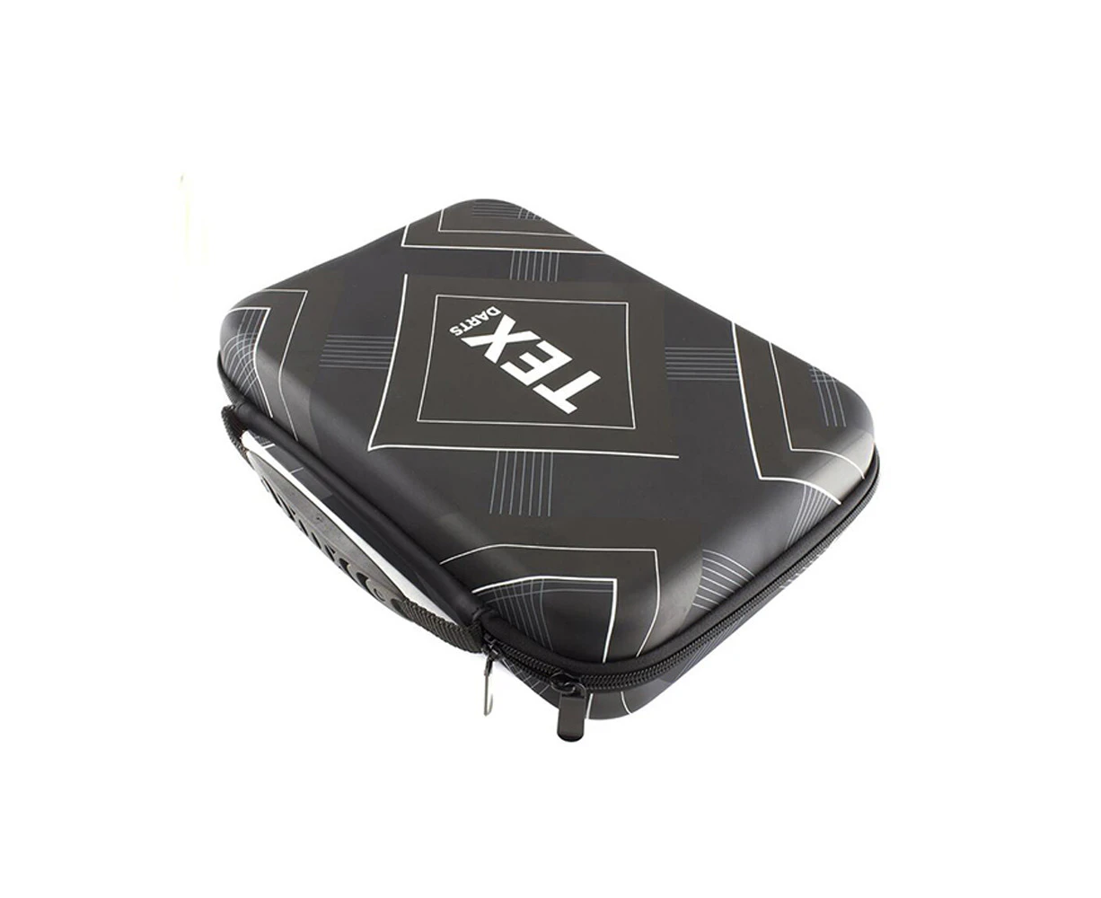 TEX Darts Deluxe 12 Dart Portable Protective Storage Carry Case Black/White