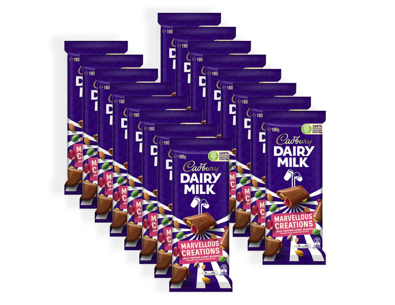 16pc Cadbury Dairy Milk Marvellous Creations Flavour Chocolate/Candy Block 190g