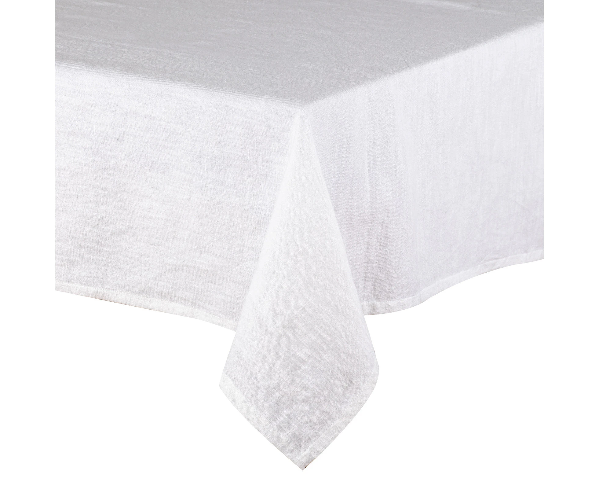 Ladelle Premium Cotton/Linen Lina White 150x300cm Rectangular Tablecloth/Cover