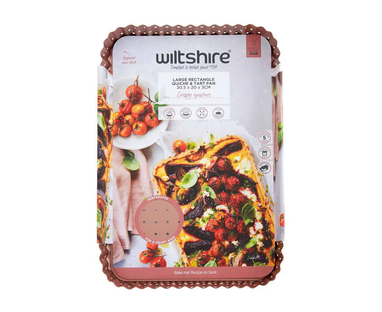 Wiltshire Rose Gold Non-Stick Perforated Rectangular Tart Pan 30.5x20cm