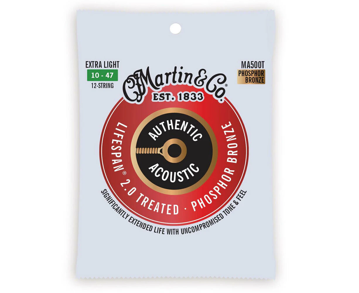 Martin Guitar Authentic Treated 12 Srings 92/8 Phosphor MA500T Extra Light Gauge