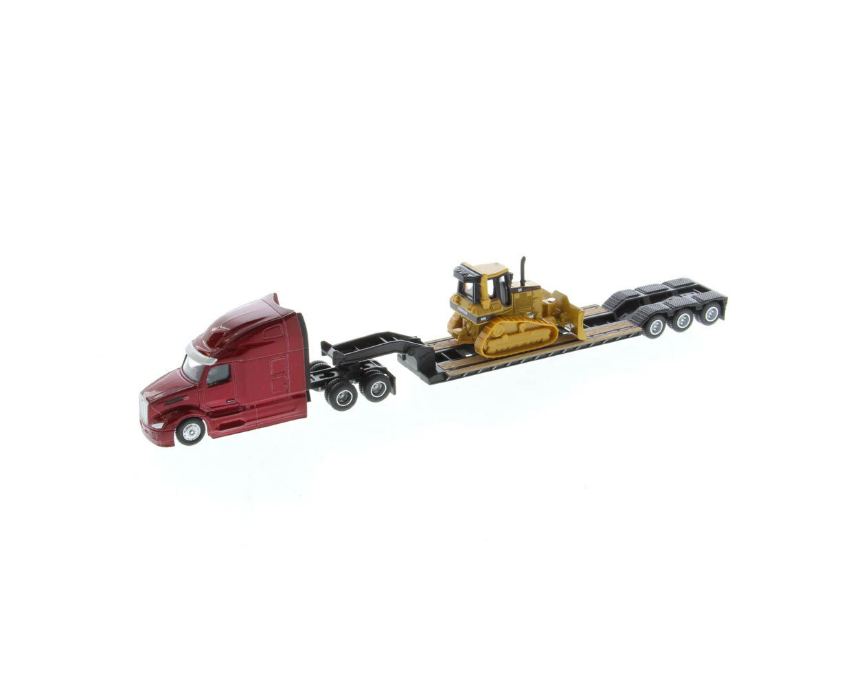 Diecast Masters 1:87 Peterbilt 579 Truck With Lowboy Trailer/Dozer Kids Toy 8y+