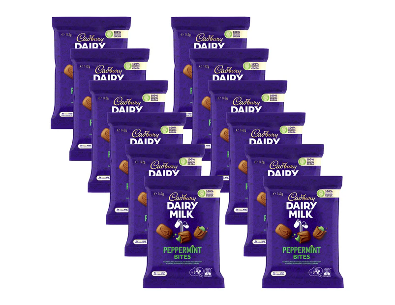 12pc Cadbury Dairy Milk Peppermint Bites 142g Chocolate Confectionery Candy