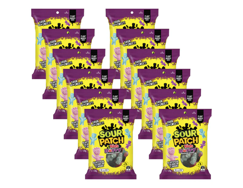 12pc Sour Patch Kids Berry 170g Sweets Confectionery Gummy Lollies Candy