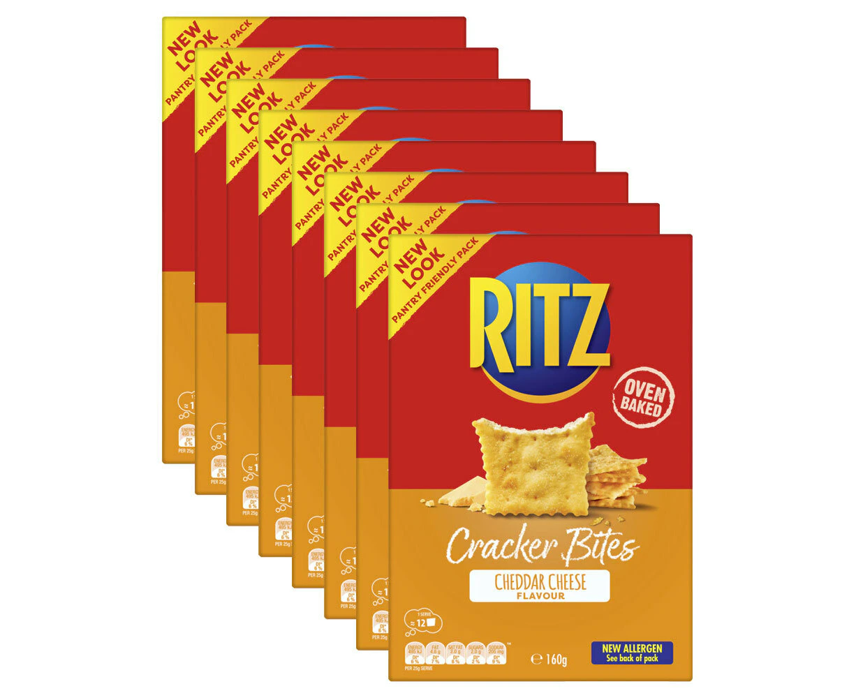 8pc Ritz Cracker Bites Cheddar Cheese Savoury Crackers Biscuits Snacks 160g