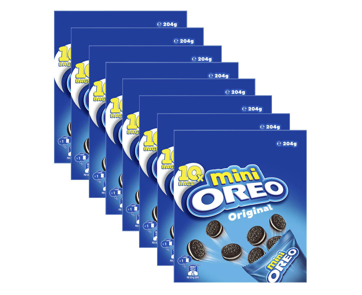 8pc Oreo Mini Original Sweet Vanilla Cream Chocolate Biscuit Cookies 204g