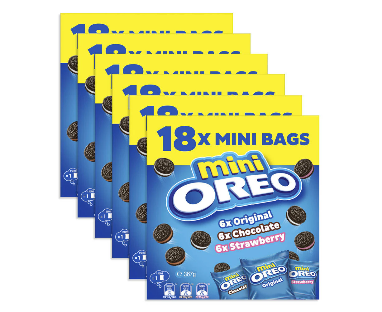 6pc Oreo Mini Large Variety Pack 367g Sweet Chocolate Biscuits Cookies