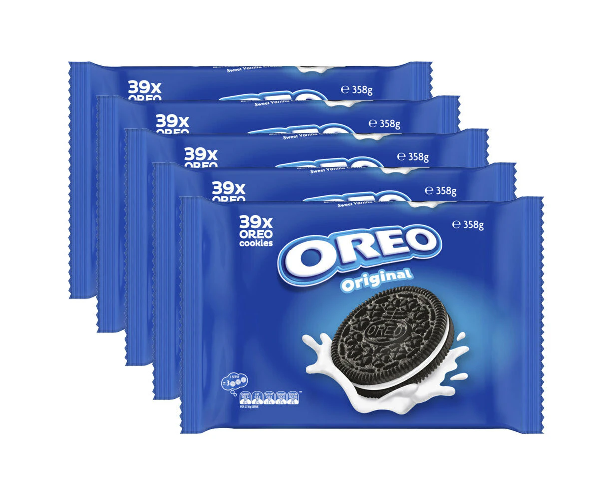 5pc Oreo Original Tray 358g Sweet Vanilla Cream Chocolate Biscuits Cookies