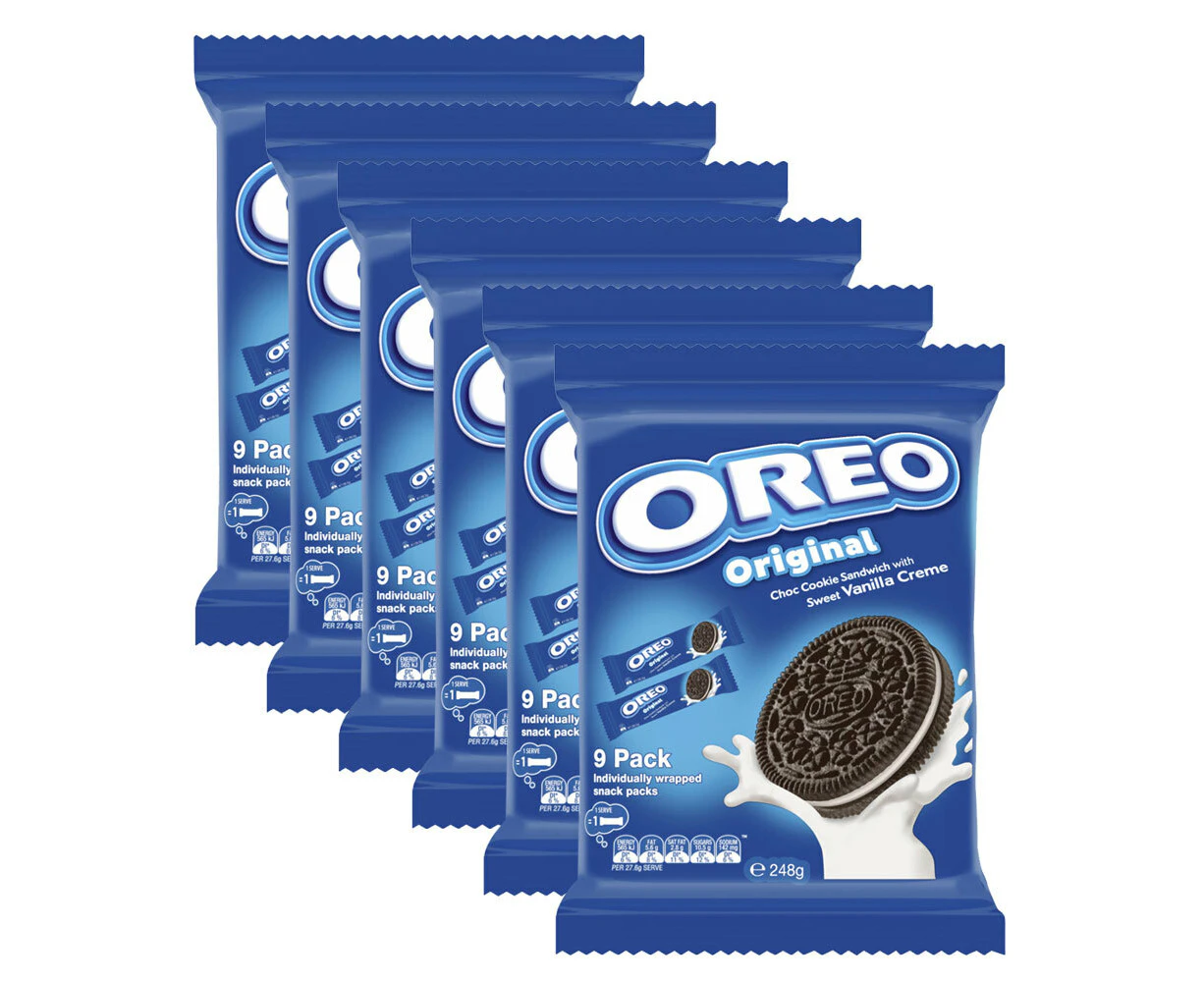 6pc Oreo Original 248g Sweet Vanilla Cream Chocolate Flavour Biscuits Cookies