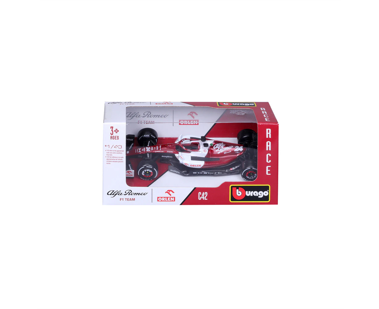 Bburago 1:43 2022  F1 Alfa Romeo C42 No. 24 Zhou Model Diecast Kids Toy 3y+