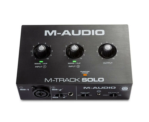 M-Audio M-Track Solo 48-KHz USB Audio Interface 2-Channel Recording For PC/Mac