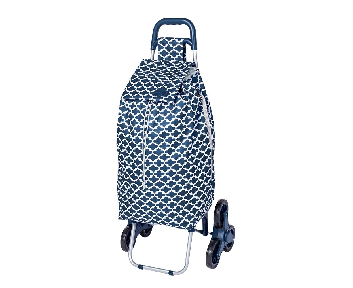 Sachi Summit Stair Climber 45L Shopping Grocery Trolley w/ Wheels Moroccan Navy