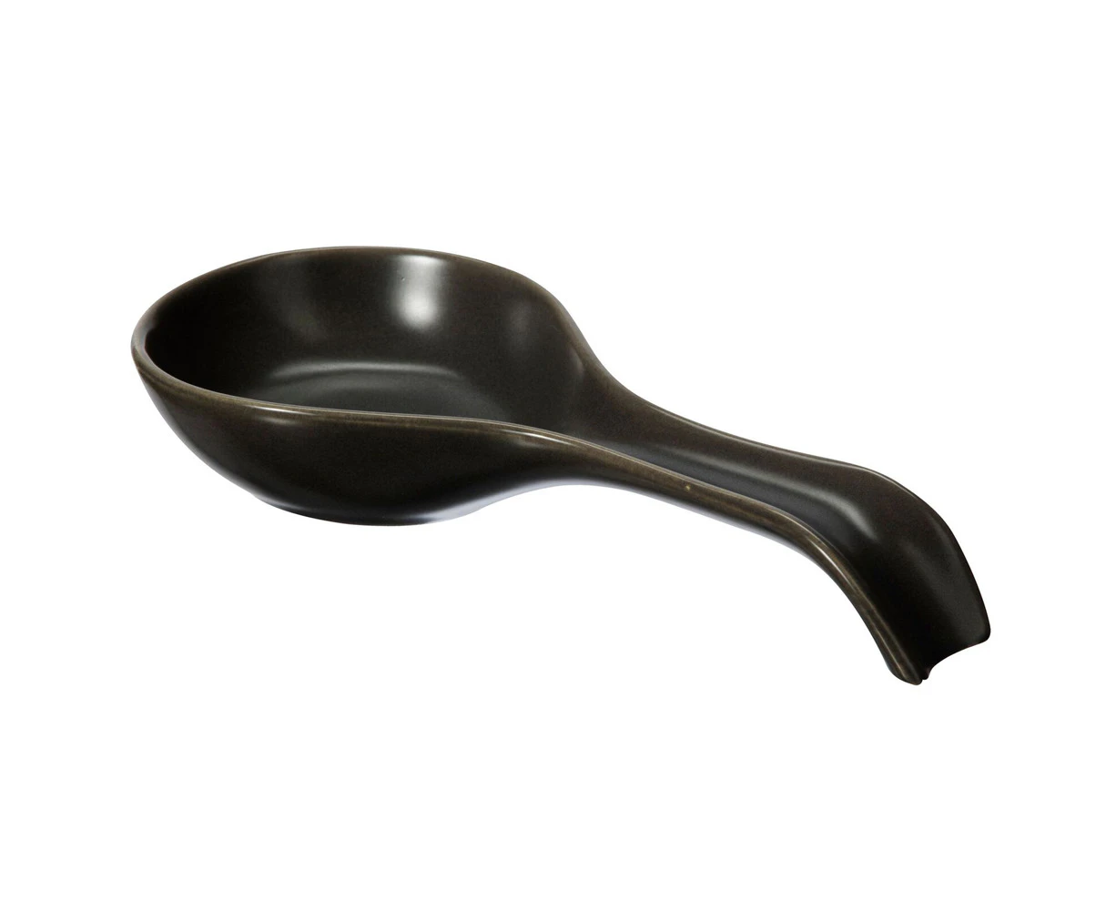 Oggi 21.5cm Ceramic Spoon Rest w/ Long Handle Kitchen Cooking Utensil Black