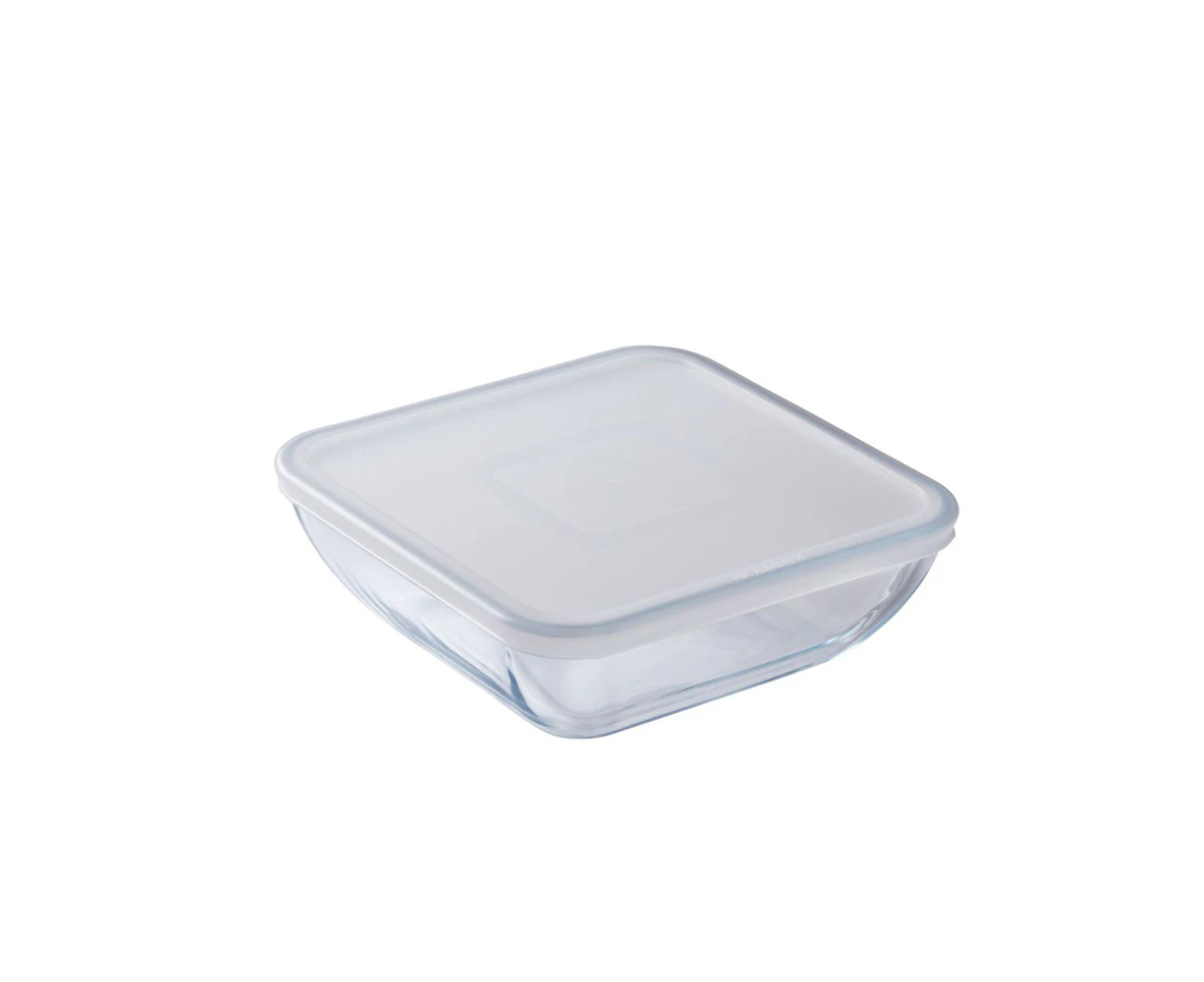 O Cuisine Square 1.6L/20cm Glass Storage Dish Food Container Organiser Clear