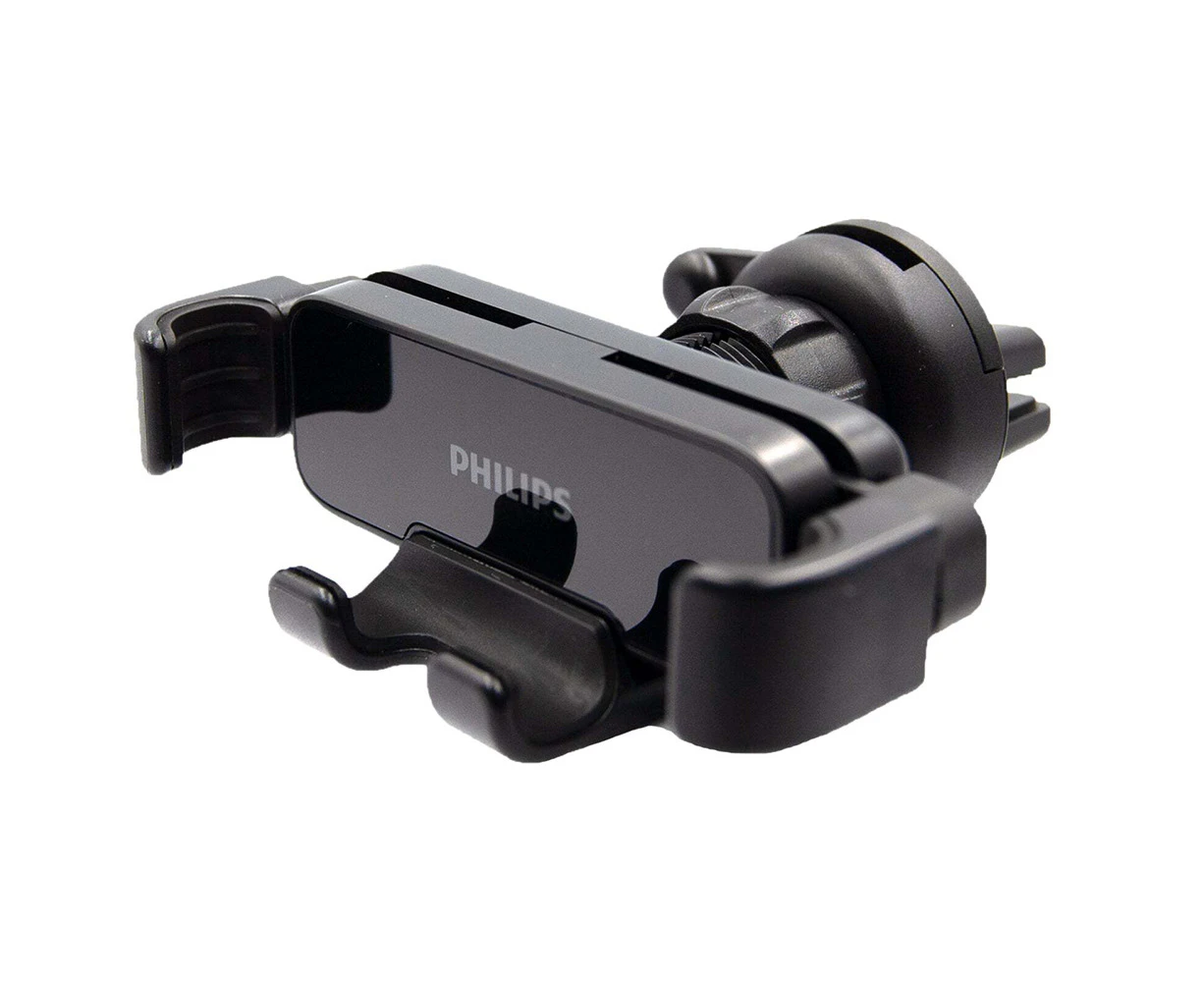 Philips Universal Car Phone Holder/Rack Travel Air Vent Mount Mobile Dock Black