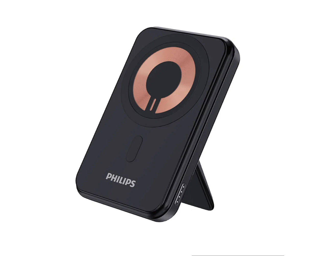 Philips Magnetic 15W Wireless Charger 5000mAh MagSafe Power Bank Battery Black