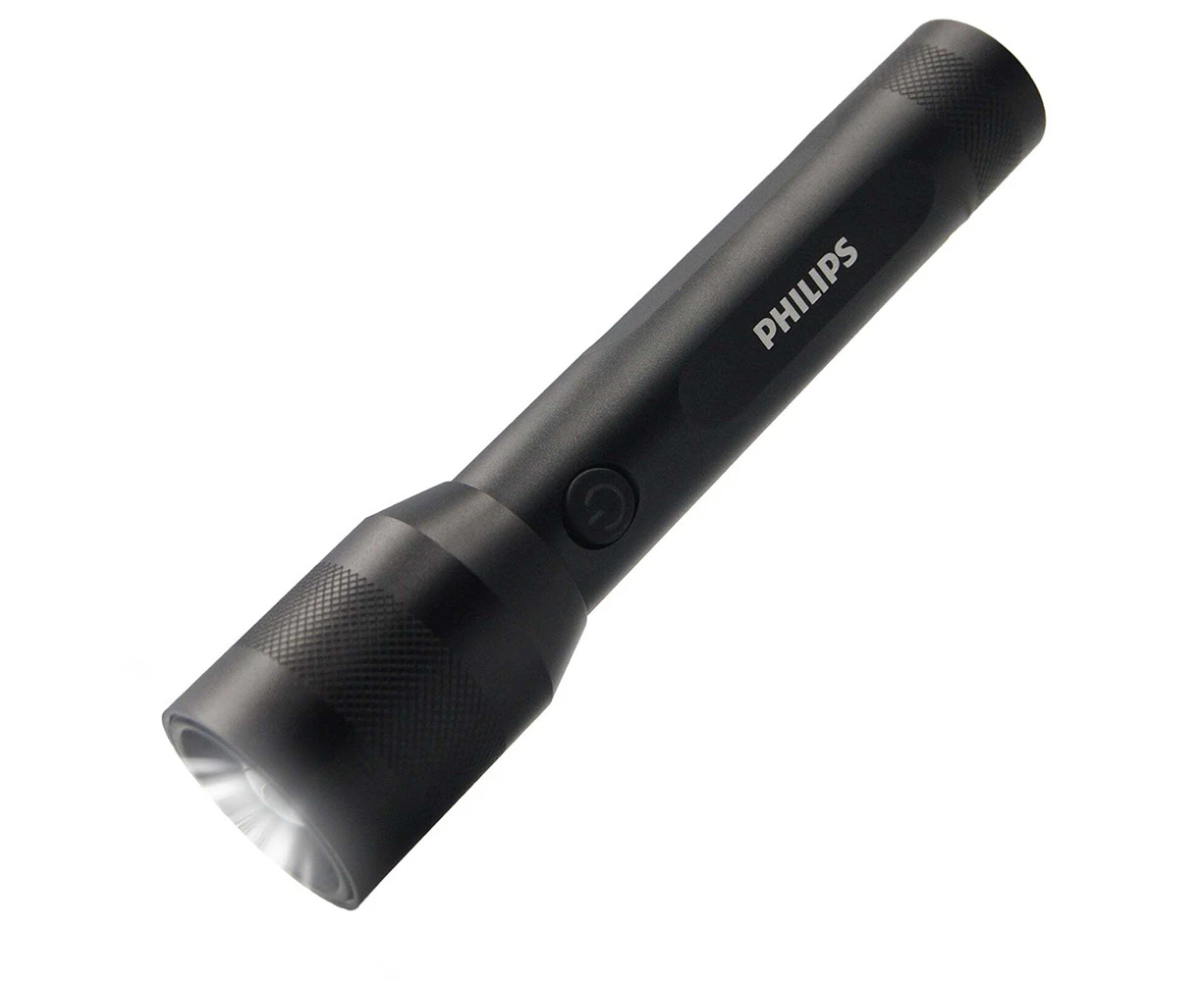 Philips Rechargeable LED Flashlight Handheld Camping 1100LM Torch Light Black