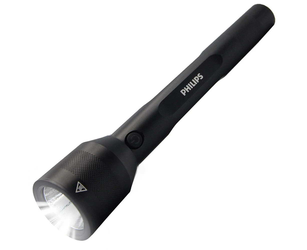 Philips Rechargeable LED Flashlight Handheld Camping 1000LM Torch Light Black