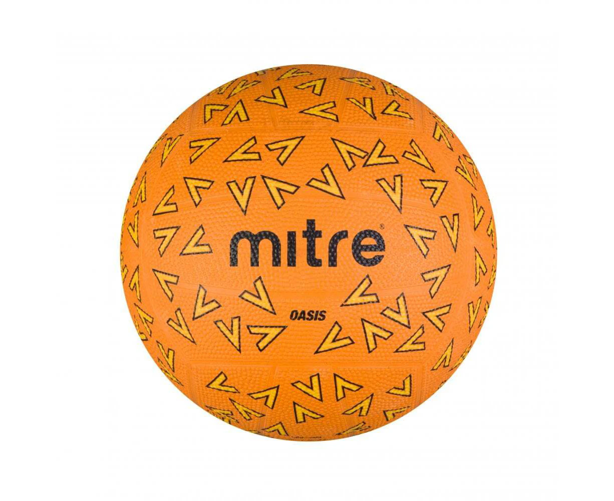 Mitre Oasis F18P Training Grade Moulded Netball Orange/Yellow/Black Size 4