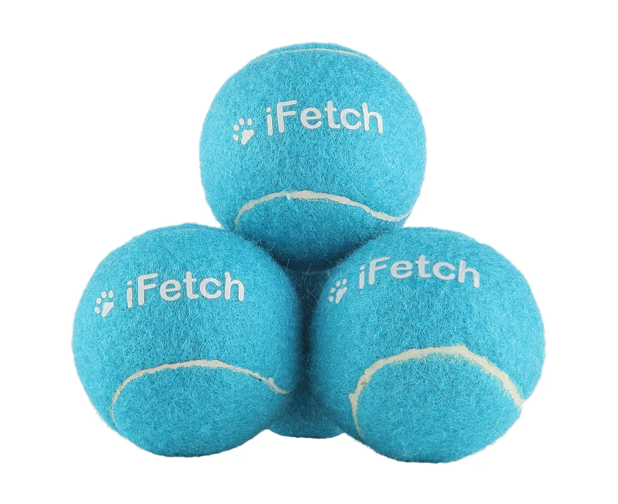 3pc iFetch Balls Large 2.5''/6.4cm for iFetch Too Ball Launcher/Thrower Blue