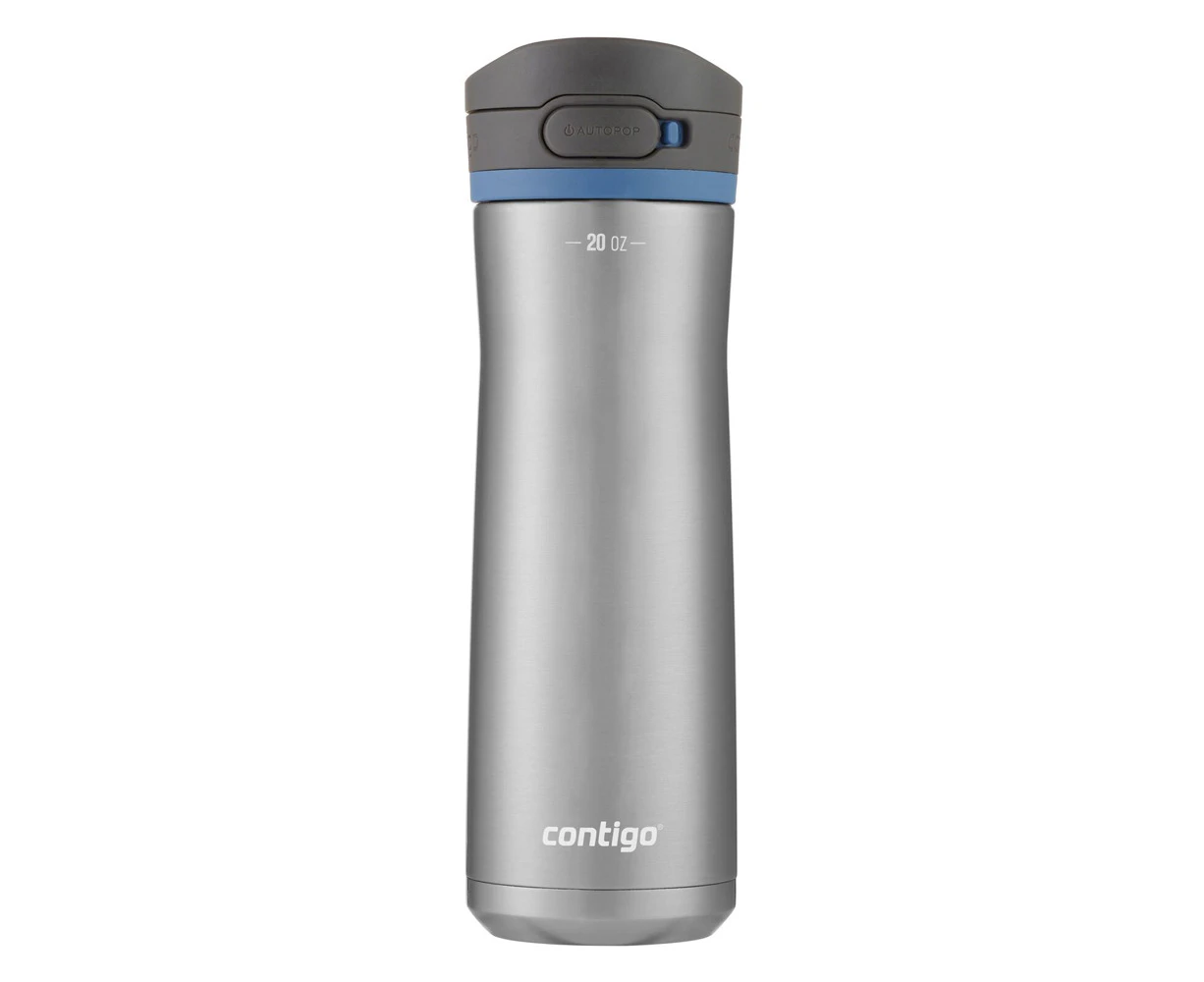 Contigo Jackson Chill Autopop 591ml Stainless Steel Water Drink Bottle Silver