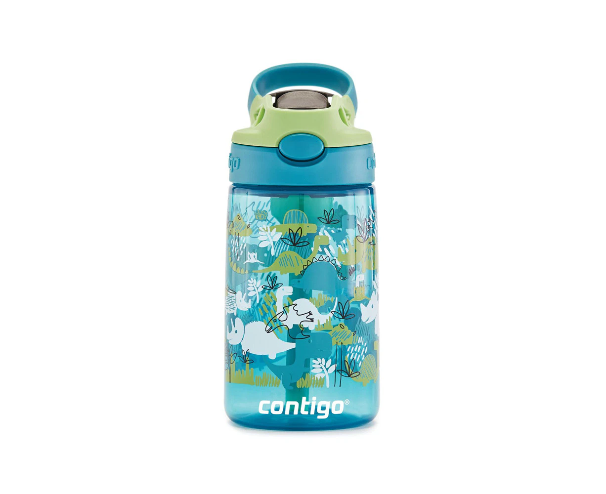 Contigo Kids Autospout 414ml Water Bottle w/ Straw Drink Container Dinosaur