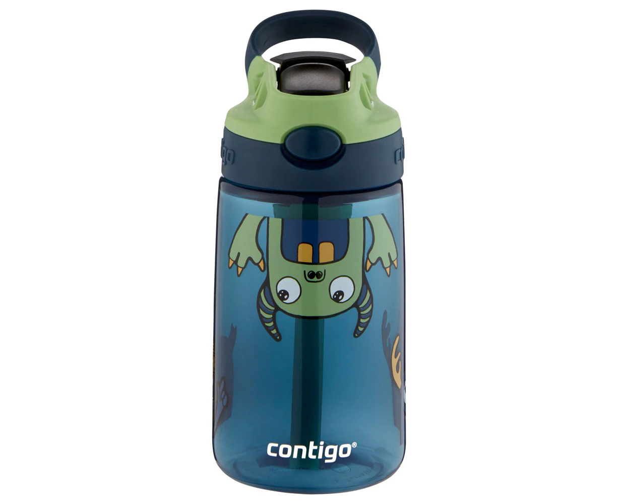 Contigo Kids Autospout 414ml Water Bottle w/ Straw Drink Container Monsters