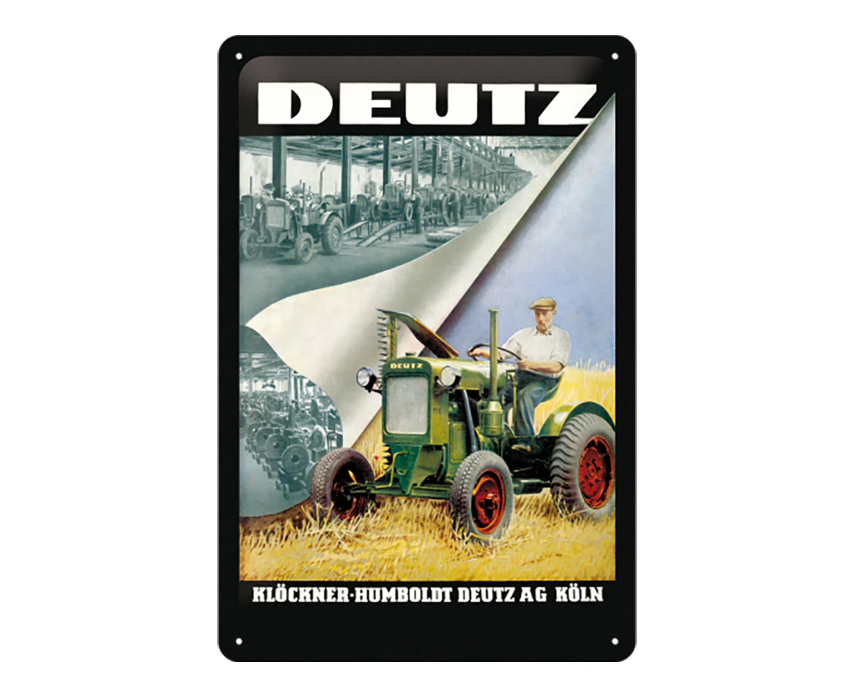 Nostalgic Art Medium Metal Sign Deutz Home/Office Wall Hanging Decor 20x30cm