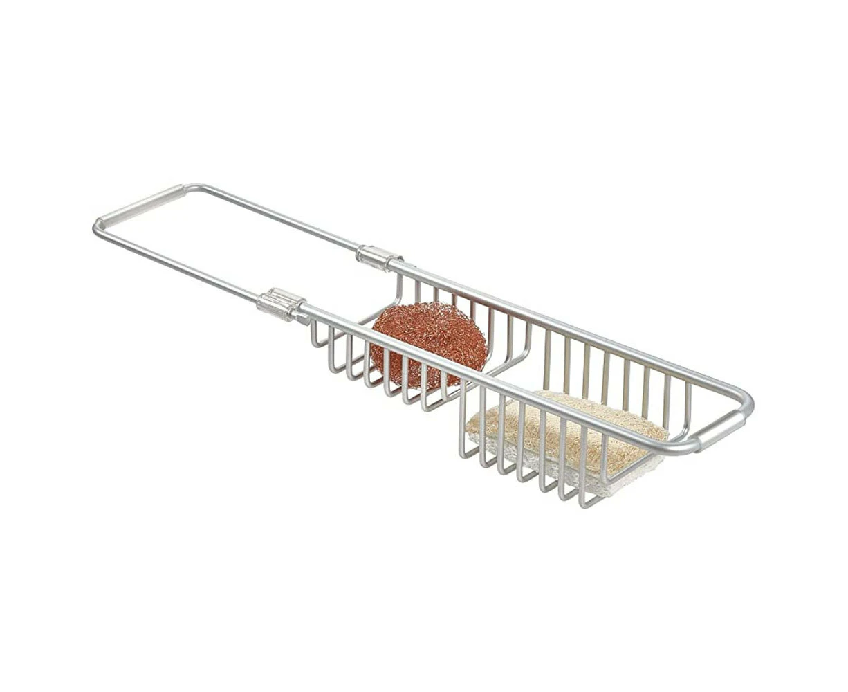 iDesign 37.7cm Over Sink Caddy/Sponge Holder Aluminum Kitchen Storage Rack SLV