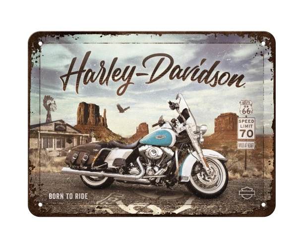 Nostalgic Art 15x20cm Small Wall Sign Harley-Davidson Route 66 Road King Classic