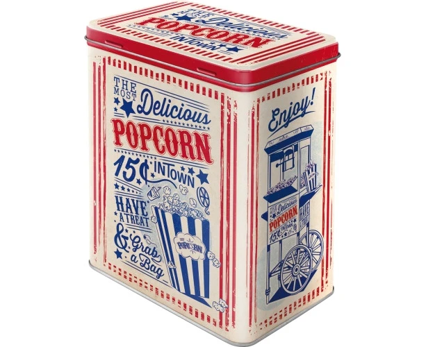 Nostalgic Art 20cm/3L Tin Box Metal Storage Popcorn Canister Organiser Large