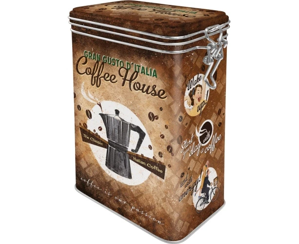 Nostalgic Art 17.5cm/1.3L Clip Top Tin Metal Container Storage Coffee House