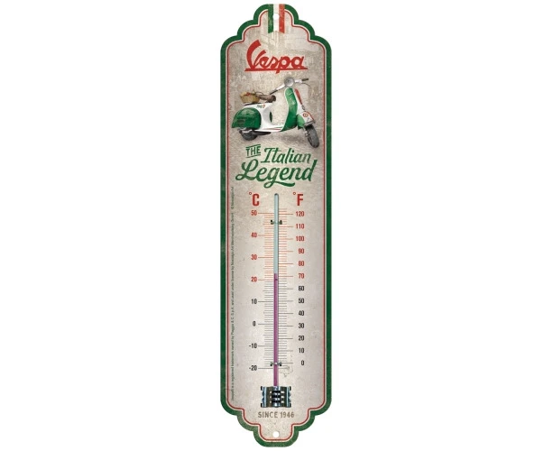 Nostalgic-Art 28x6.5cm Wall Thermometer Vespa Italian Legend Room Temperature