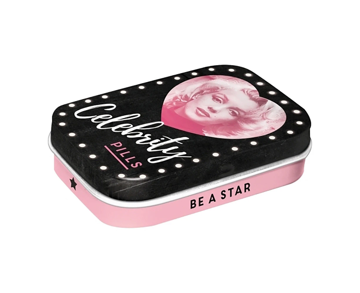 Nostalgic Art 6cm Metal Tin Mint Box Marilyn Celebrity Pills Fresh Breath Candy