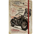 Nostalgic Art A5 Notebook Route 66 Bike Map Stationery 128 Pages w/ Hard Cover